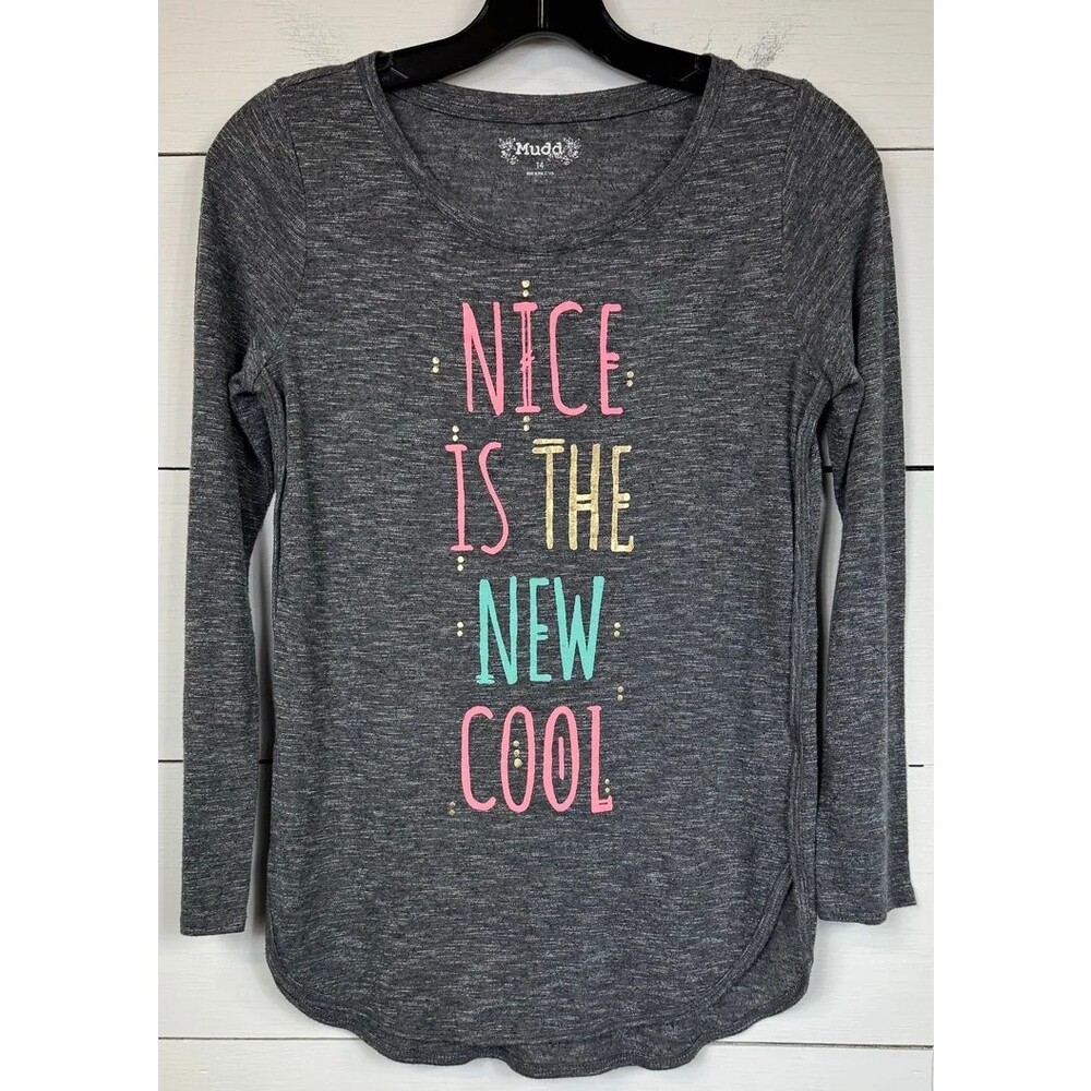 Mudd Gray Long Sleeve T-Shirt Girl's Size 14